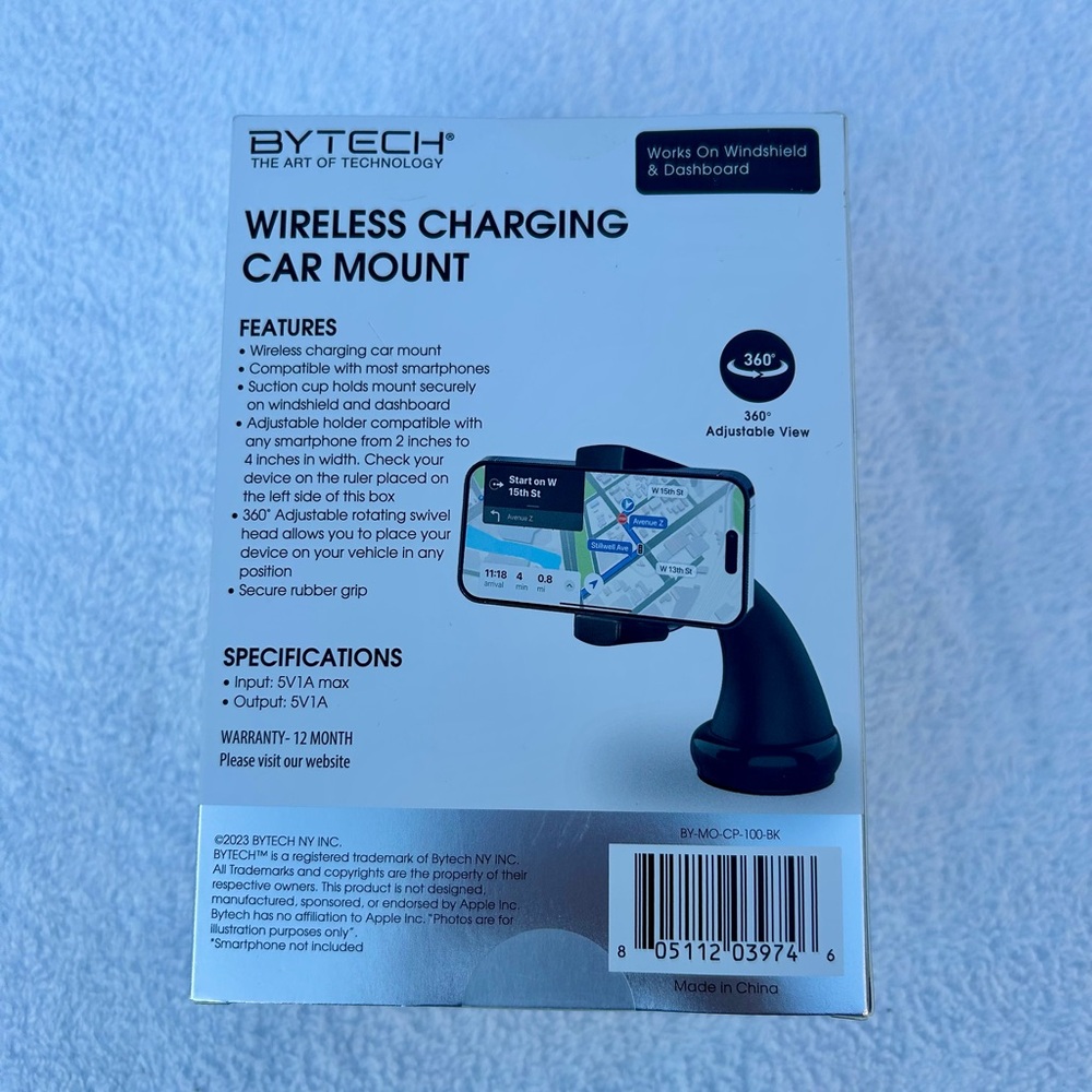 Bytech Wireless Charging Car Mount New in Box - Picture 2 of 2